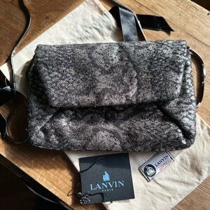 Lanvin Bag Flat Clutch in Brocade Silver Black Gray Women's Bag